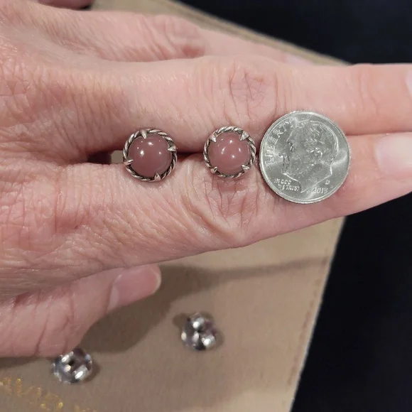 David Yurman Chatelaine Guava Quartz Stud Earrings - Picture 12 of 13